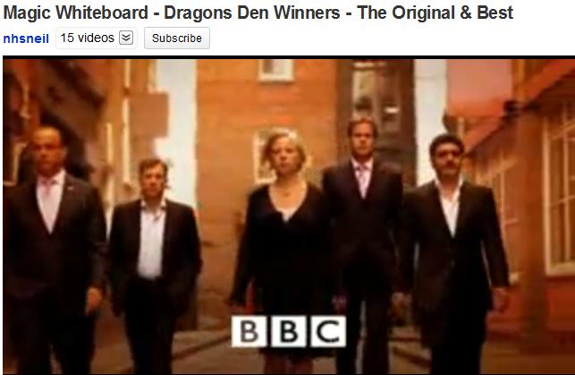Magic Whiteboard pitching Dragons' Den