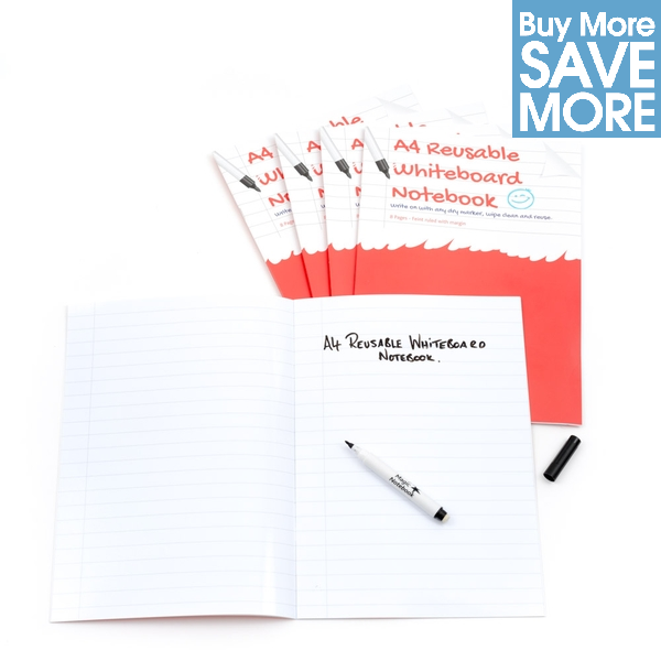 a4 ruled with margin reusable whiteboard notebook